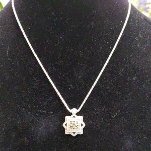 Chic Silver Plated and Gold Plated Pendant Necklace. 17in-19in long. I do not...